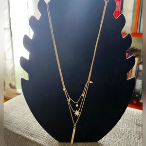 Elegant Charmed Aroma Gold Toned Layered Necklace